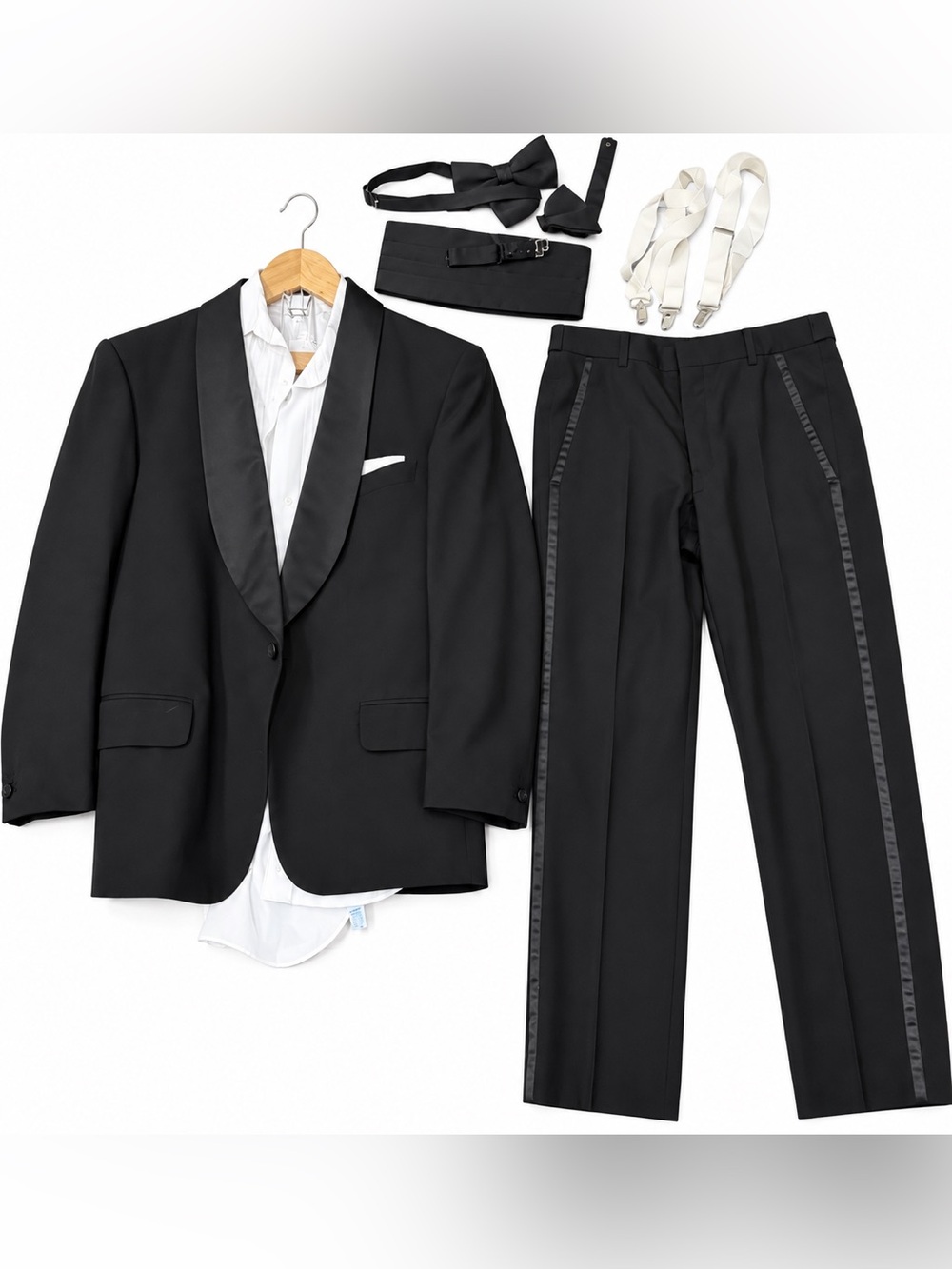 First Nighter Men’s Black Tuxedo Suit Set 38R 36x40 – Prom -Wedding -Homecoming